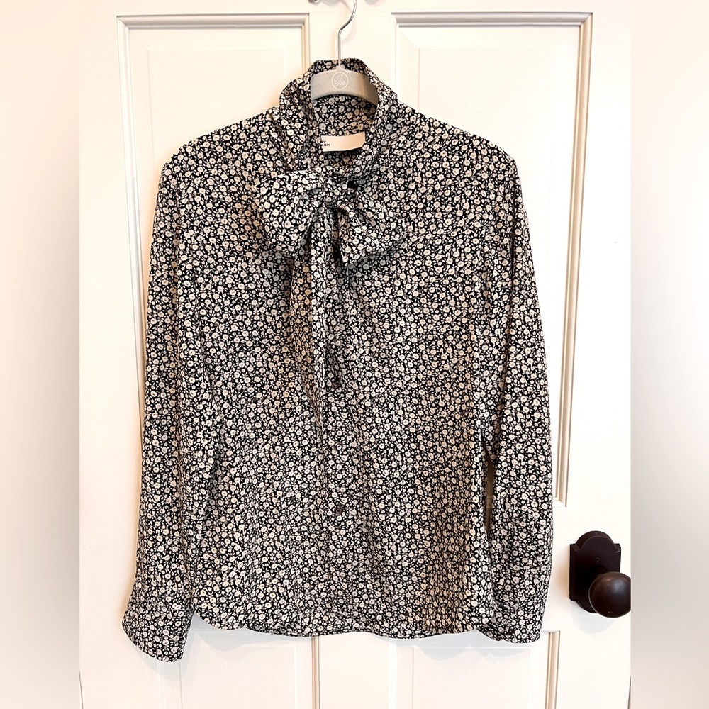 Tory Burch Ditsy Floral Bow tie blouse 2